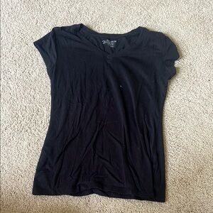 Black V-Neck Women's Top